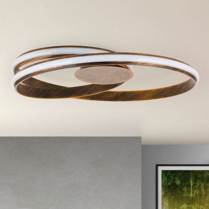 LED Dimmable ceiling light CIRCUS LED/30W/230V brown/patina