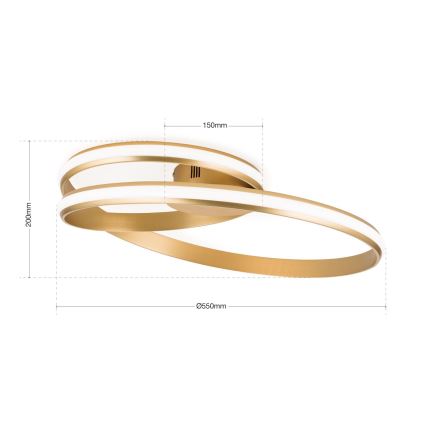 LED Dimmable ceiling light CIRCUS LED/30W/230V gold