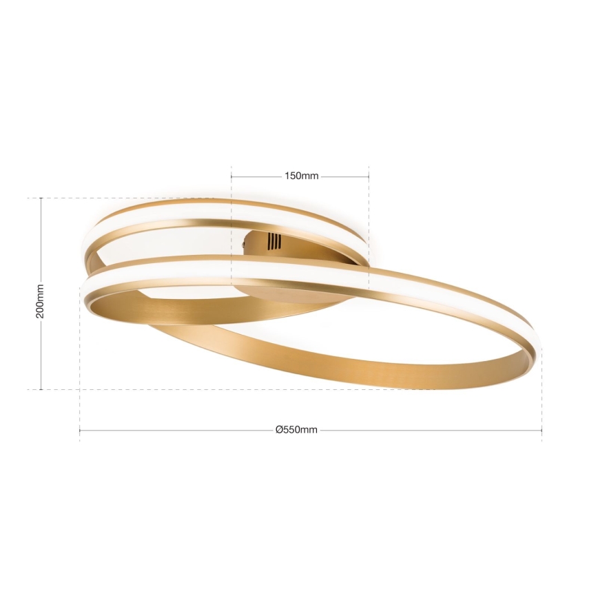 LED Dimmable ceiling light CIRCUS LED/30W/230V gold