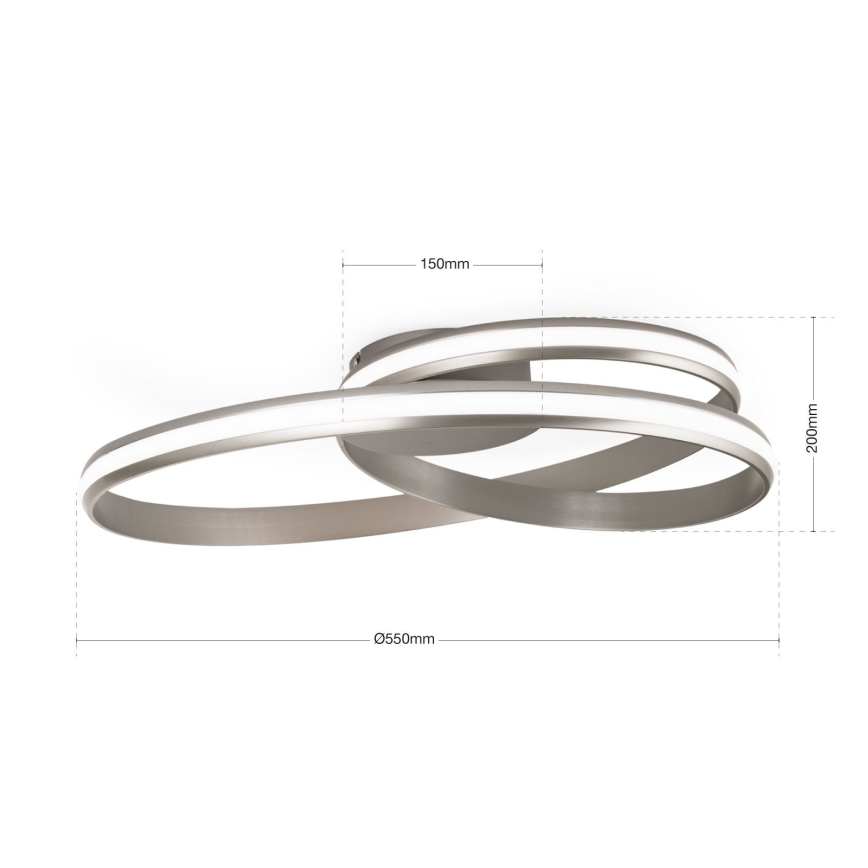 LED Dimmable ceiling light CIRCUS LED/30W/230V silver