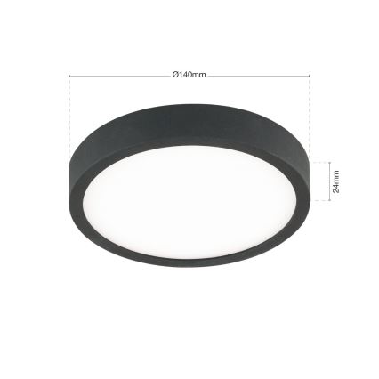 LED Ceiling light BULLY LED/12W/230V d. 14 cm black