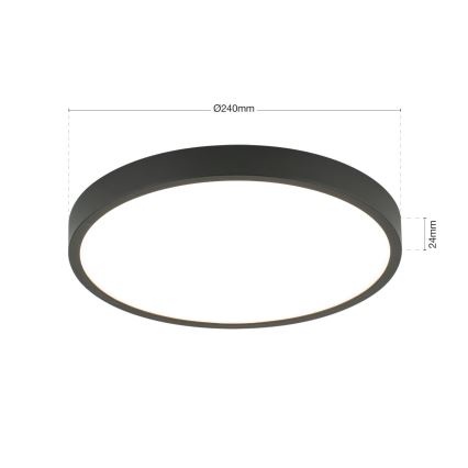 LED Ceiling light BULLY LED/24W/230V d. 24 cm black