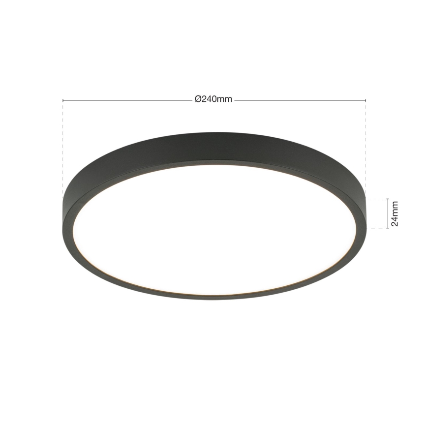 LED Ceiling light BULLY LED/24W/230V d. 24 cm black