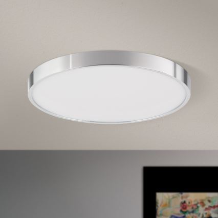 LED Ceiling light BULLY LED/28W/230V d. 28 cm shiny chrome