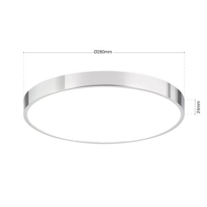 LED Ceiling light BULLY LED/28W/230V d. 28 cm shiny chrome
