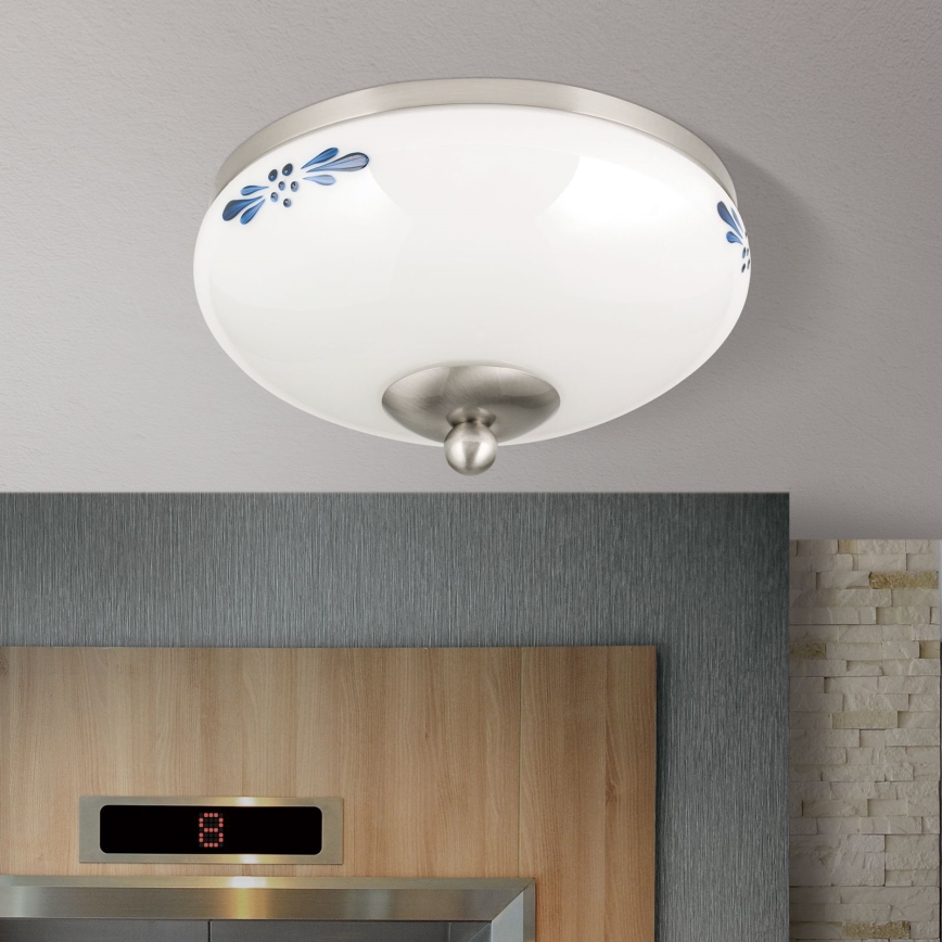 Ceiling light LANDHAUS 1xE27/60W/230V d. 21 cm matte chrome/white