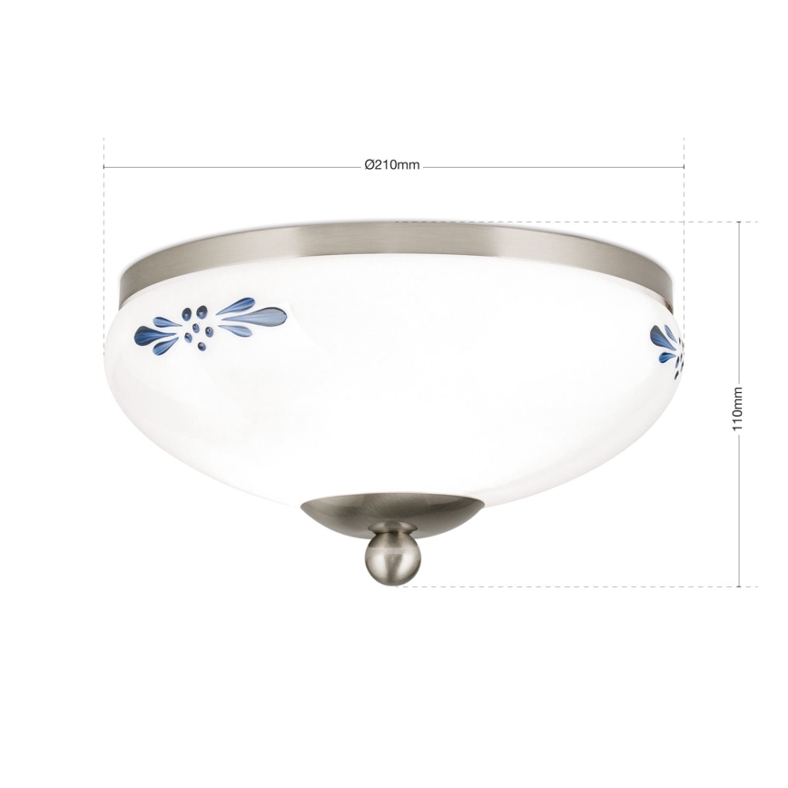 Ceiling light LANDHAUS 1xE27/60W/230V d. 21 cm matte chrome/white