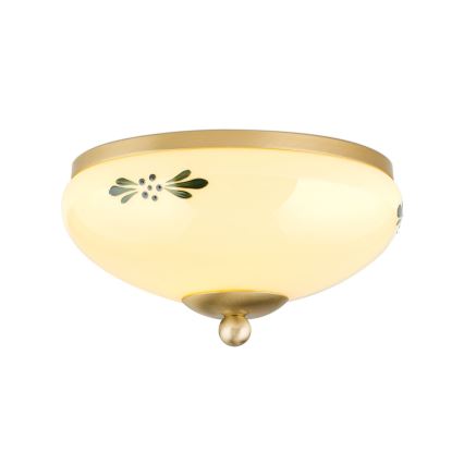Ceiling light LANDHAUS 1xE27/60W/230V Ø 21 cm brass/beige/green