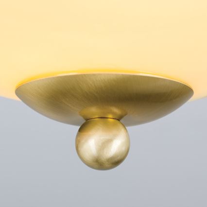 Ceiling light LANDHAUS 1xE27/60W/230V Ø 21 cm brass/beige/green