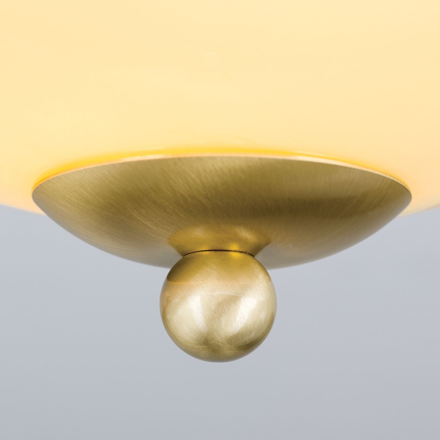 Ceiling light LANDHAUS 1xE27/60W/230V Ø 21 cm brass/beige/green