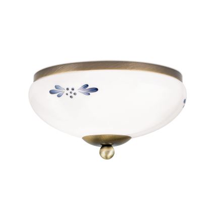 Ceiling light LANDHAUS 1xE27/60W/230V Ø 21 cm bronze/white/blue