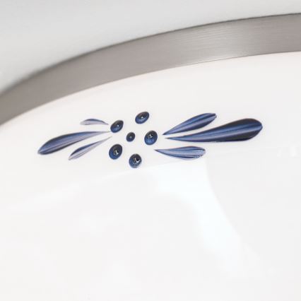 Ceiling light LANDHAUS 2xE27/60W/230V Ø 28 cm matte chrome/white/blue