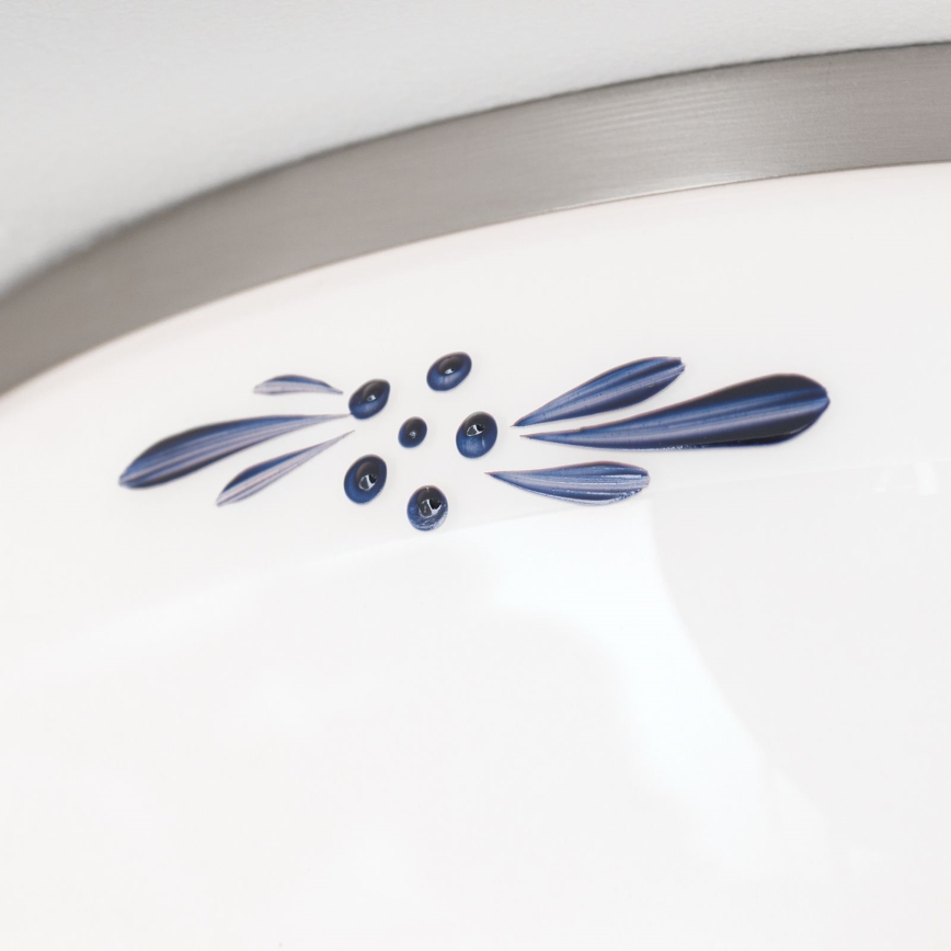 Ceiling light LANDHAUS 2xE27/60W/230V Ø 28 cm matte chrome/white/blue