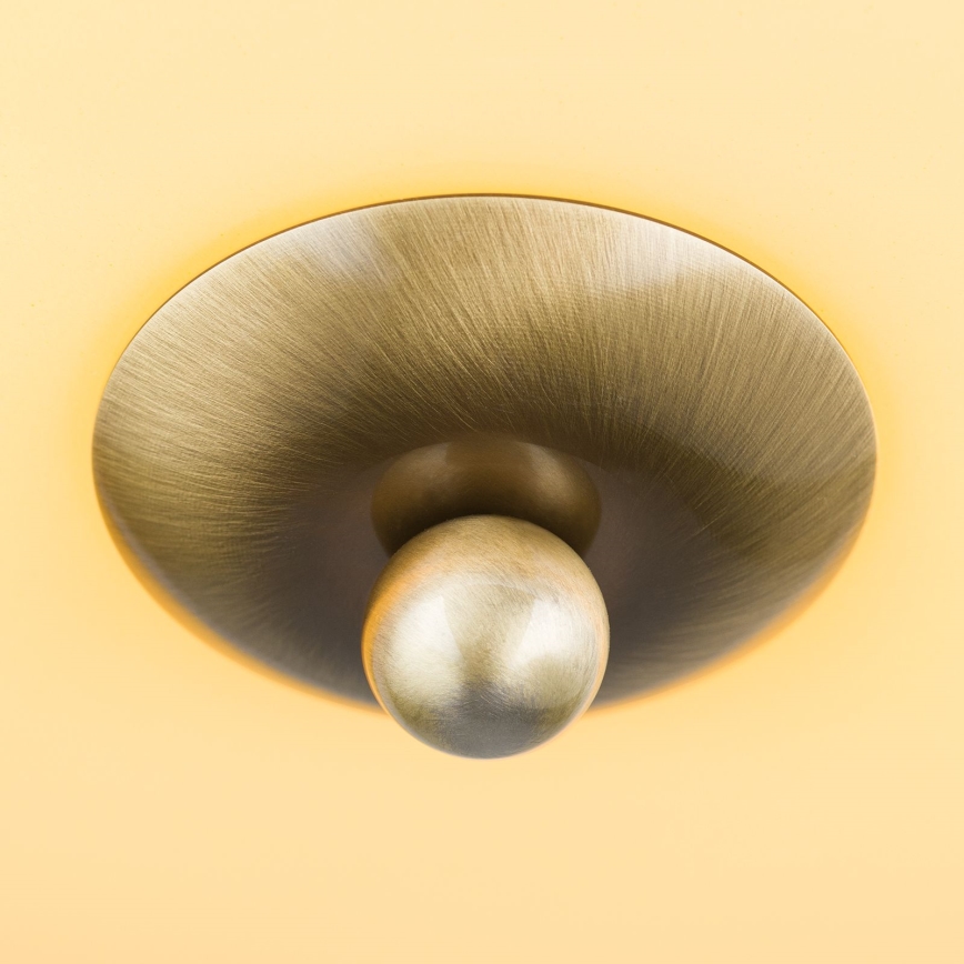 Ceiling light LANDHAUS 2xE27/60W/230V diam. 28 cm brass/beige/green