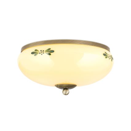 Ceiling light LANDHAUS 2xE27/60W/230V Ø 28 cm bronze/beige/green