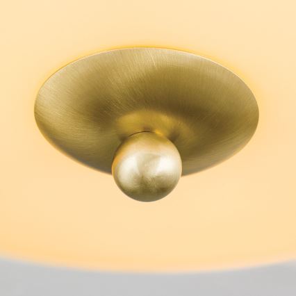 Ceiling light LANDHAUS 3xE27/60W/230V Ø 35 cm brass/beige/green