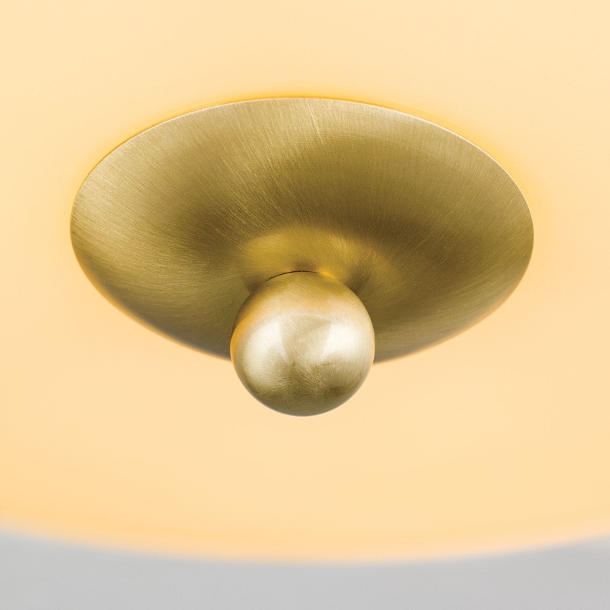 Ceiling light LANDHAUS 3xE27/60W/230V Ø 35 cm brass/beige/green