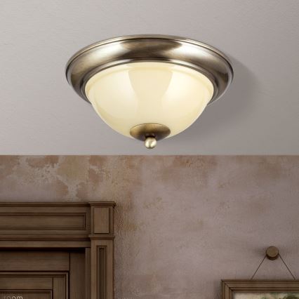 Ceiling light AUSTRIAN OLD LAMP 2xE27/60W/230V d. 27 cm bronze/beige