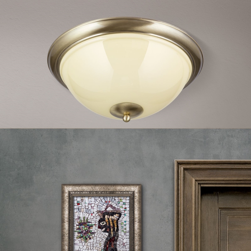 Ceiling light AUSTRIAN OLD LAMP 3xE27/60W/230V d. 50 cm bronze/beige