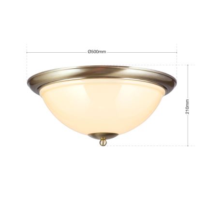 Ceiling light AUSTRIAN OLD LAMP 3xE27/60W/230V d. 50 cm bronze/beige
