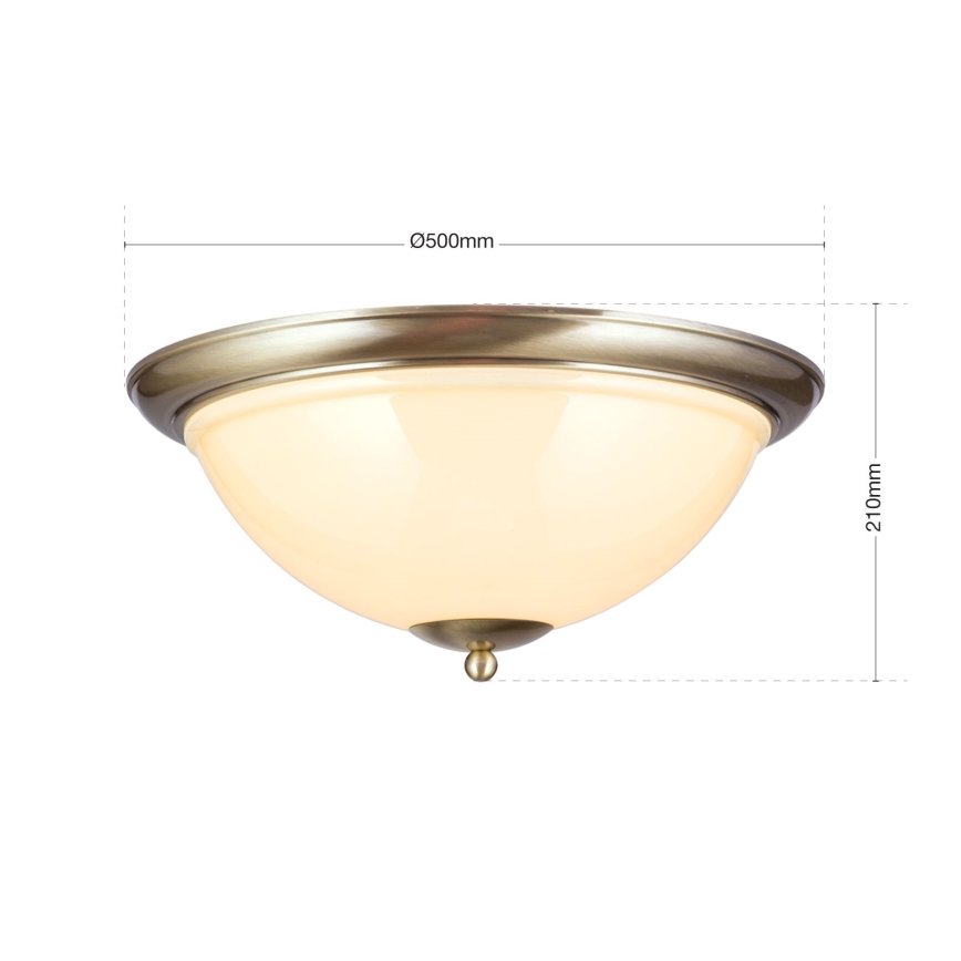Ceiling light AUSTRIAN OLD LAMP 3xE27/60W/230V d. 50 cm bronze/beige