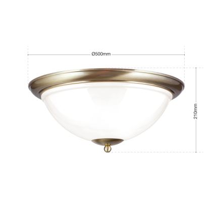 Ceiling light AUSTRIAN OLD LAMP 3xE27/60W/230V d. 50 cm bronze/white