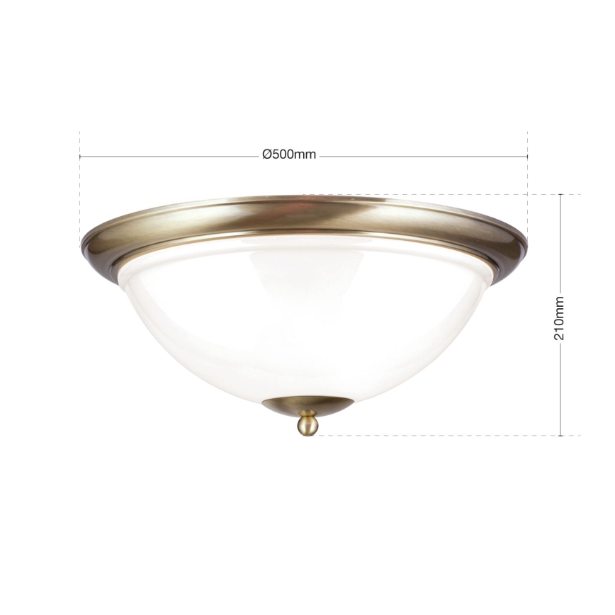 Ceiling light AUSTRIAN OLD LAMP 3xE27/60W/230V d. 50 cm bronze/white