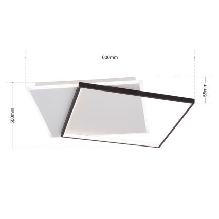 LED Dimmable ceiling light EMANUEL LED/50W/230V white/black