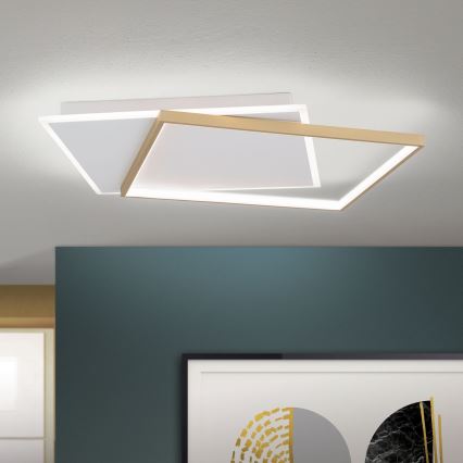 LED Dimmable ceiling light EMANUEL LED/50W/230V white/gold