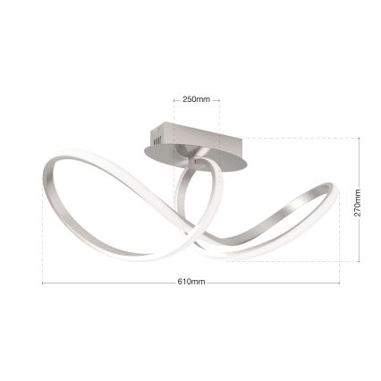 LED Dimmable surface-mounted chandelier CIRCUS LED/30W/230V matte chrome