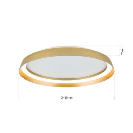 LED Dimmable ceiling light MANTA LED/38W/230V 2700/3000/4000K d. 45 cm gold
