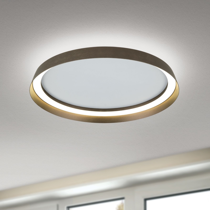 LED Dimmable ceiling light MANTA LED/38W/230V 2700/3000/4000K d. 45 cm brown