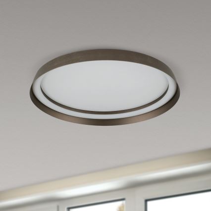 LED Dimmable ceiling light MANTA LED/38W/230V 2700/3000/4000K d. 45 cm brown