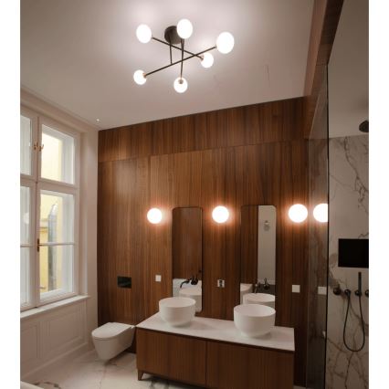 Surface-mounted chandelier SNOWWHITE 6xG9/20W/230V d. 84 cm black/gold