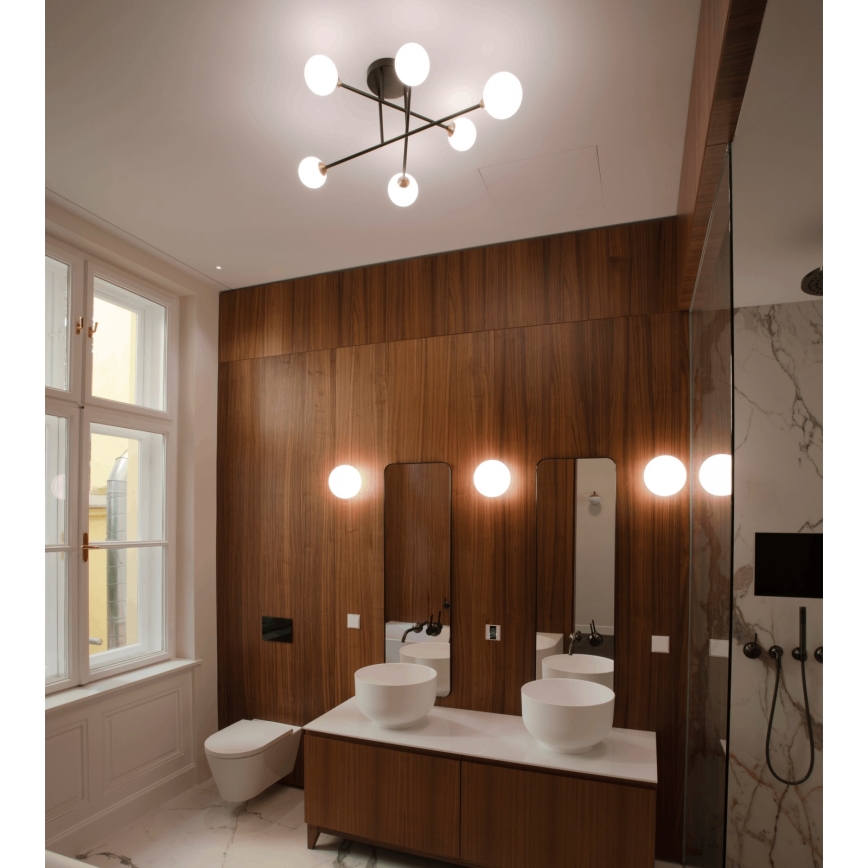 Surface-mounted chandelier SNOWWHITE 6xG9/20W/230V d. 84 cm black/gold