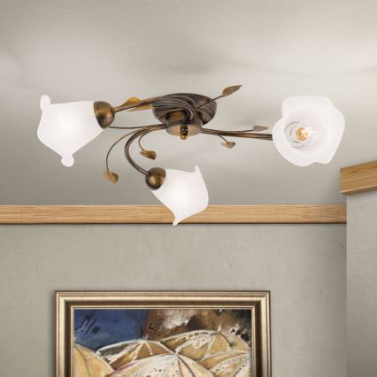 Surface-mounted chandelier SISI 3xE14/40W/230V d. 60 cm bronze/patina