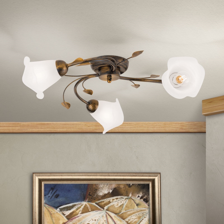 Surface-mounted chandelier SISI 3xE14/40W/230V d. 60 cm bronze/patina