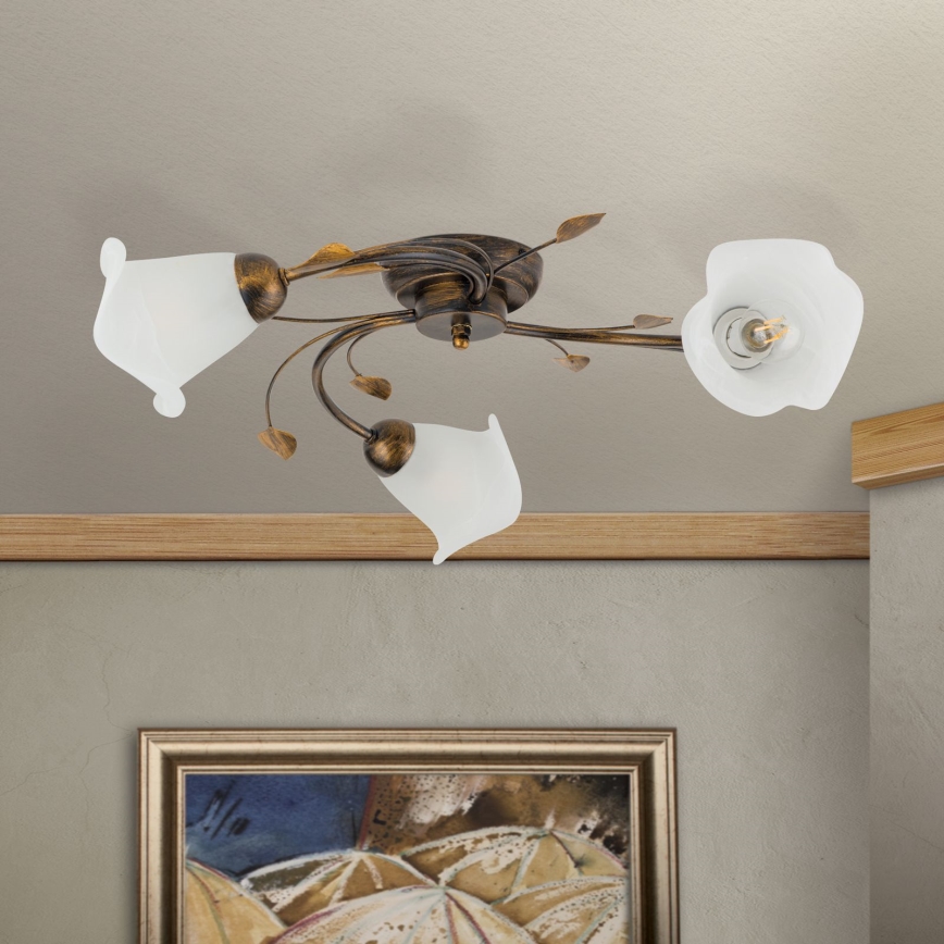 Surface-mounted chandelier SISI 3xE14/40W/230V d. 60 cm bronze/patina