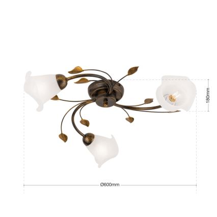 Surface-mounted chandelier SISI 3xE14/40W/230V d. 60 cm bronze/patina