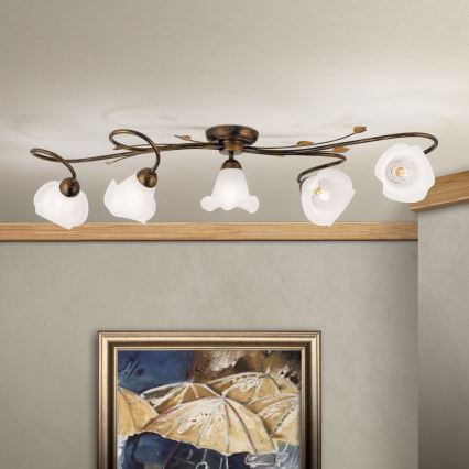 Surface-mounted chandelier SISI 5xE14/40W/230V bronze/patina