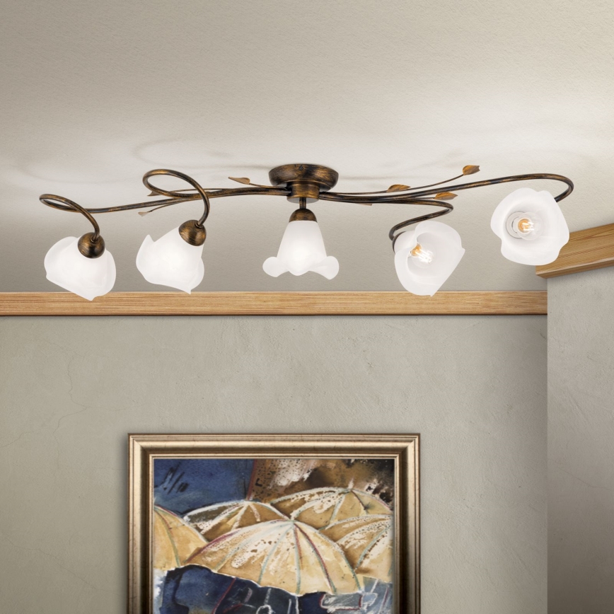 Surface-mounted chandelier SISI 5xE14/40W/230V bronze/patina