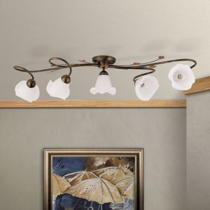Surface-mounted chandelier SISI 5xE14/40W/230V bronze/patina