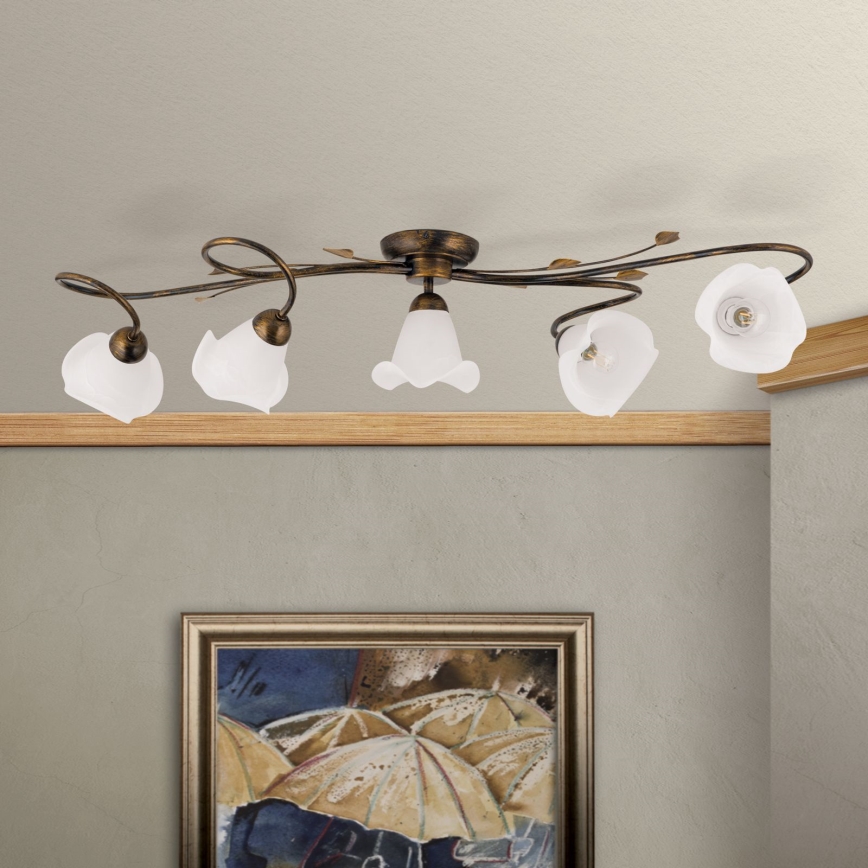 Surface-mounted chandelier SISI 5xE14/40W/230V bronze/patina