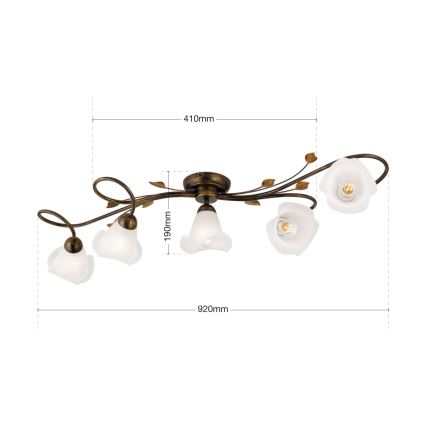 Surface-mounted chandelier SISI 5xE14/40W/230V bronze/patina