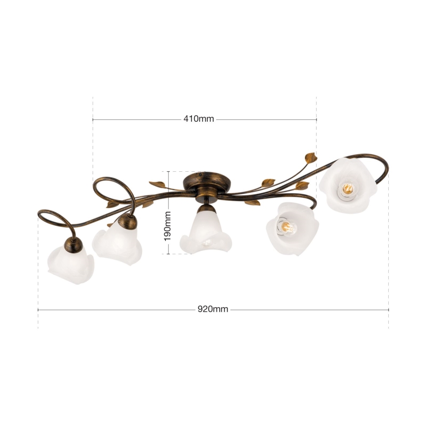Surface-mounted chandelier SISI 5xE14/40W/230V bronze/patina