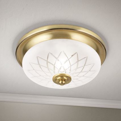 Ceiling light PORTO 1xE27/40W/230V d. 26 cm gold
