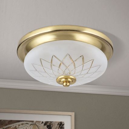 Ceiling light PORTO 1xE27/40W/230V d. 26 cm gold
