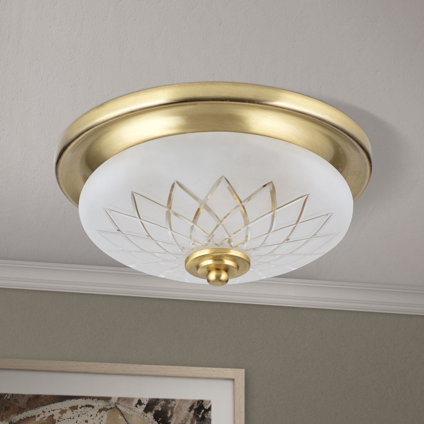 Ceiling light PORTO 1xE27/40W/230V d. 26 cm gold