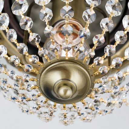 Crystal ceiling light PLAFOND 1xE27/40W/230V d. 26 cm bronze