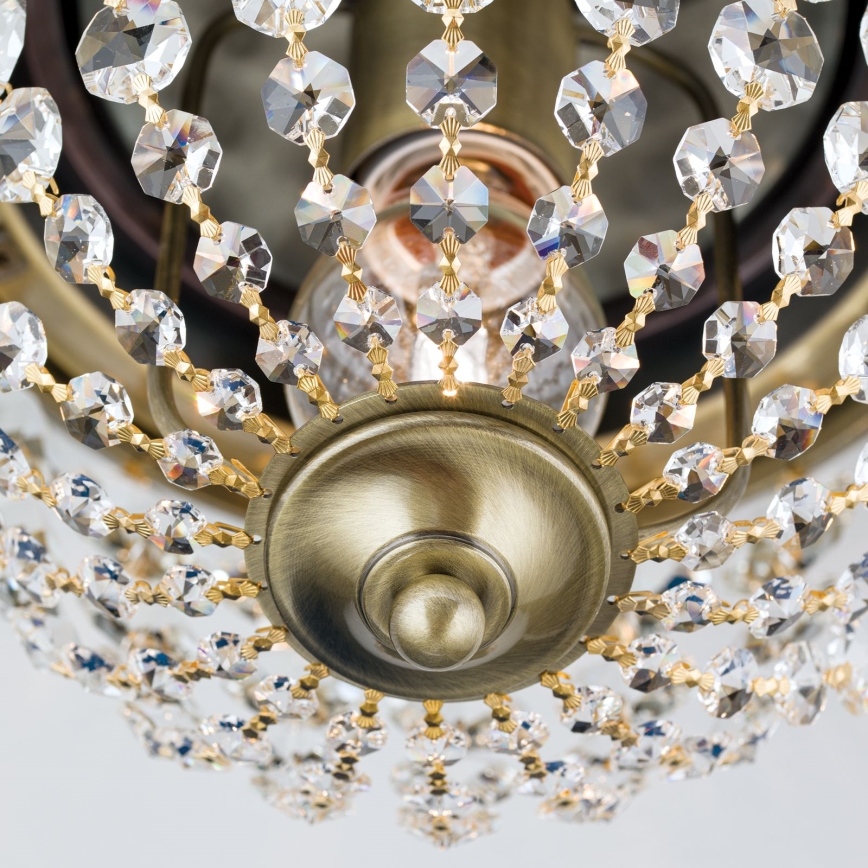 Crystal ceiling light PLAFOND 1xE27/40W/230V d. 26 cm bronze